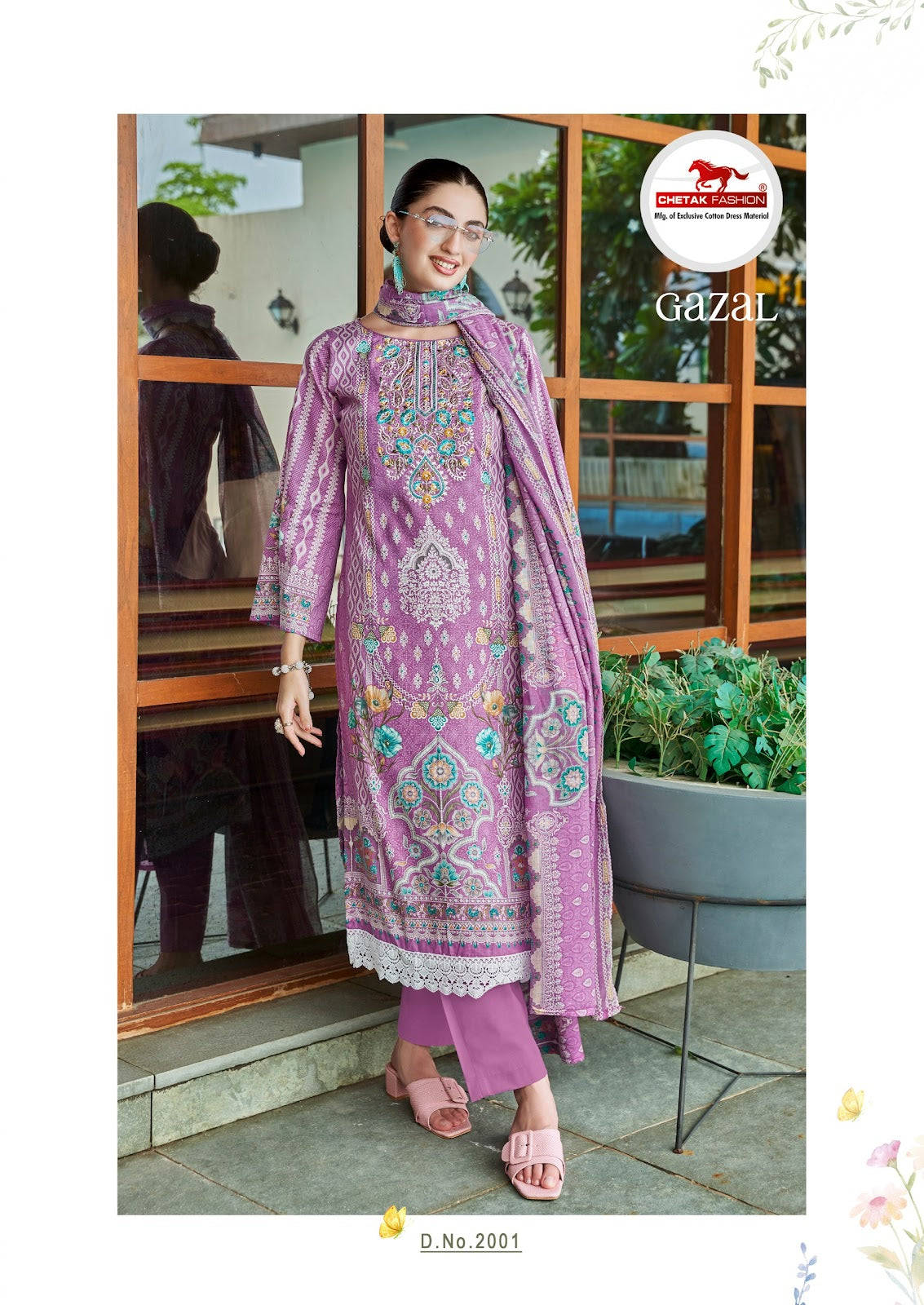 Gazal Vol 2 Chetak Fashion Cambric Cotton Karachi Salwar Suits Wholesaler Gujarat