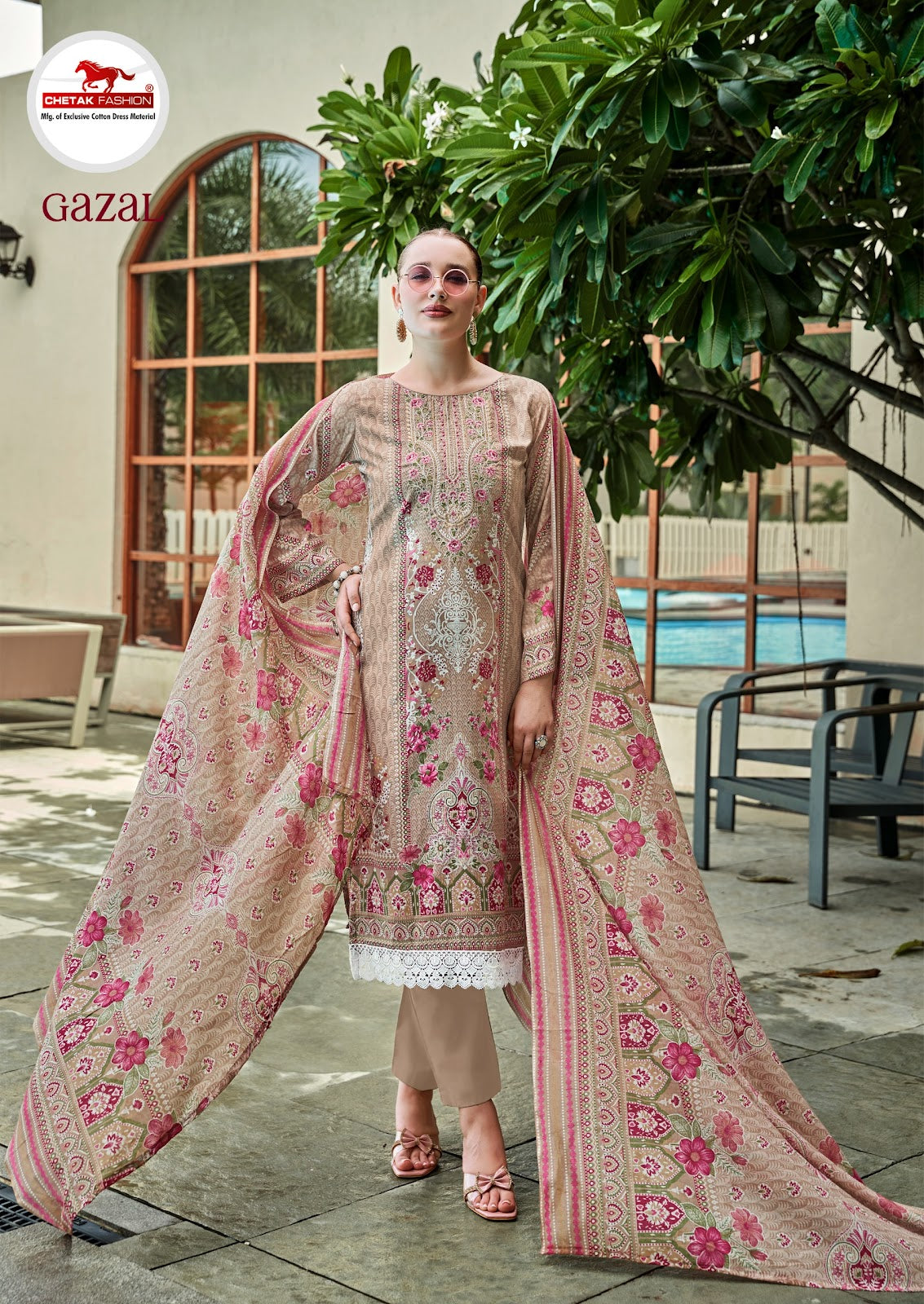 Gazal Vol 2 Chetak Fashion Cambric Cotton Karachi Salwar Suits Wholesaler Gujarat