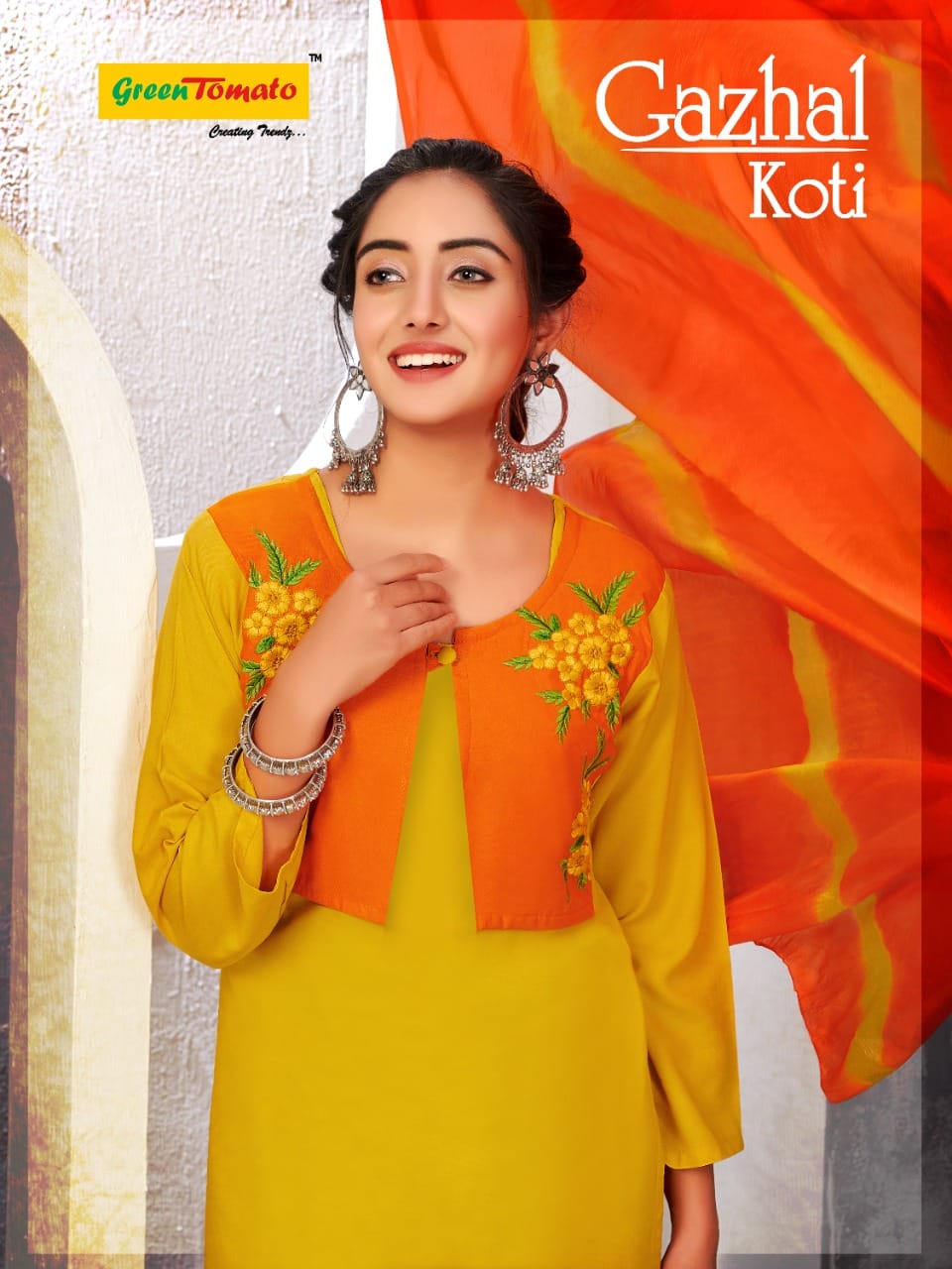 Gazhal Koti Green Tomato Heavy Rayon Readymade Salwar Suits Wholesale Price