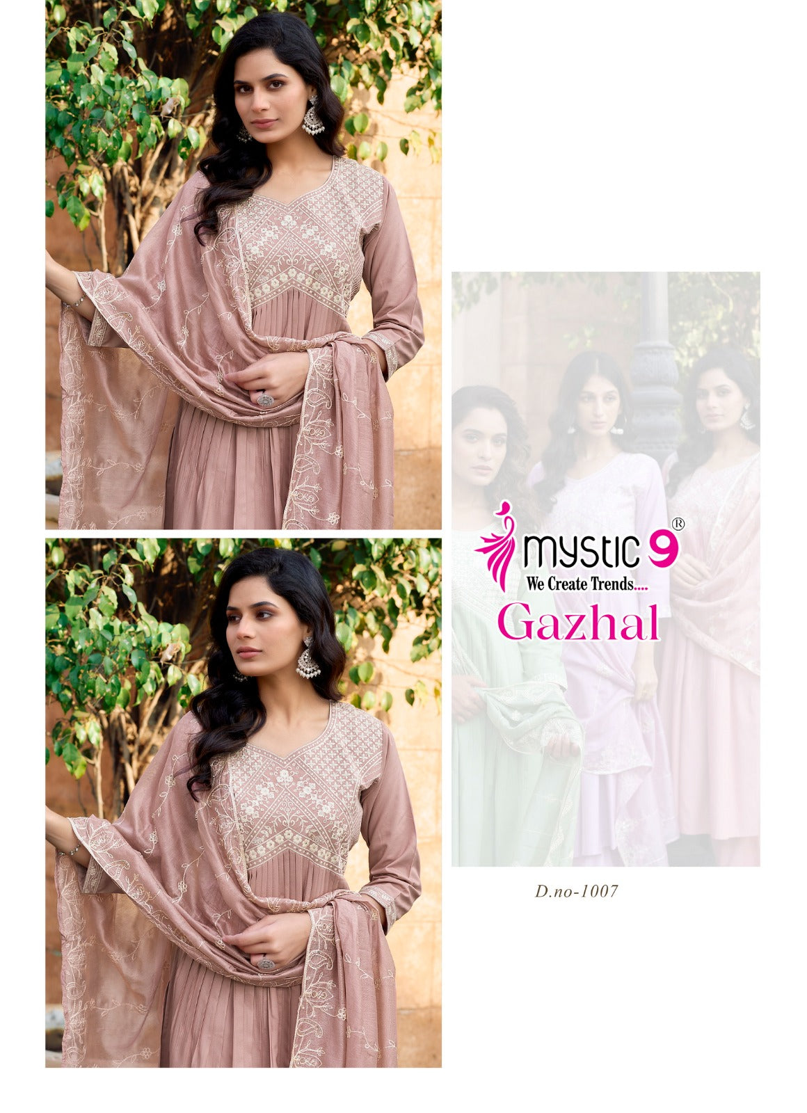 Gazhal Vol 1 Mystic 9 Italian Viscose Readymade Pant Style Suits Wholesaler Ahmedabad