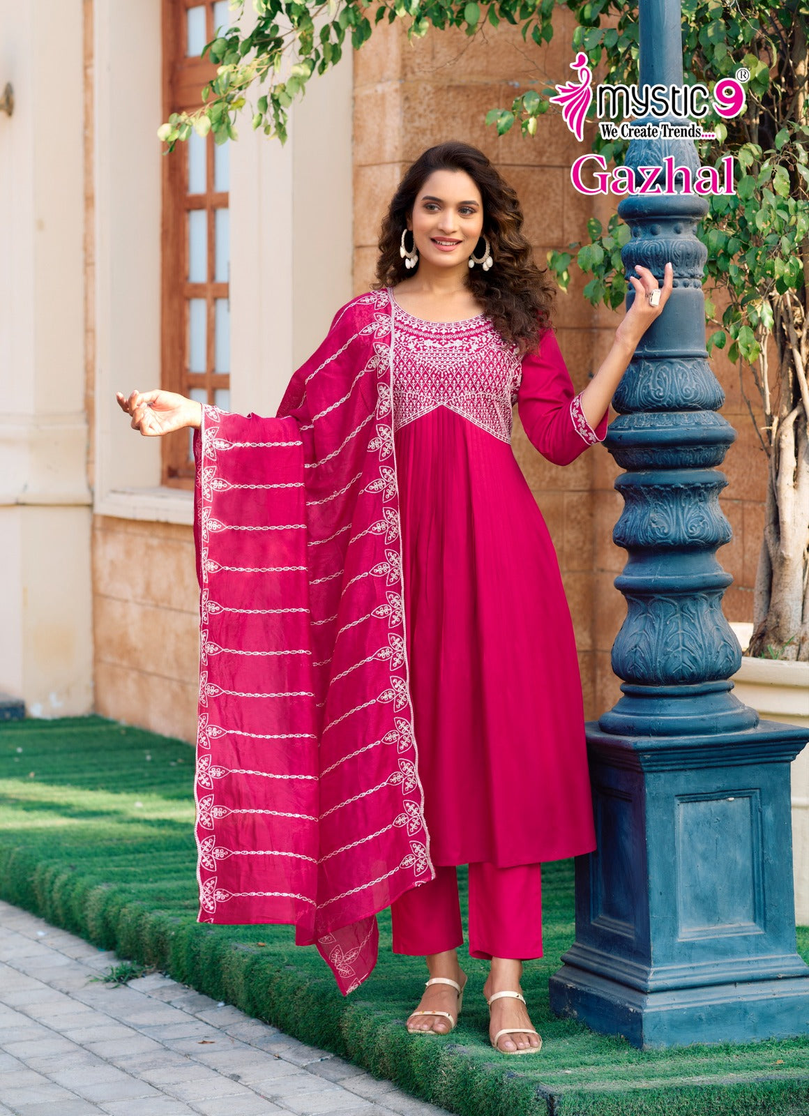 Gazhal Vol 1 Mystic 9 Italian Viscose Readymade Pant Style Suits Wholesaler Ahmedabad