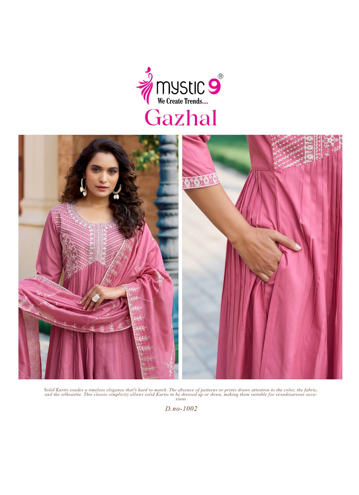 Gazhal Vol 1 Mystic 9 Italian Viscose Readymade Pant Style Suits Wholesaler Ahmedabad