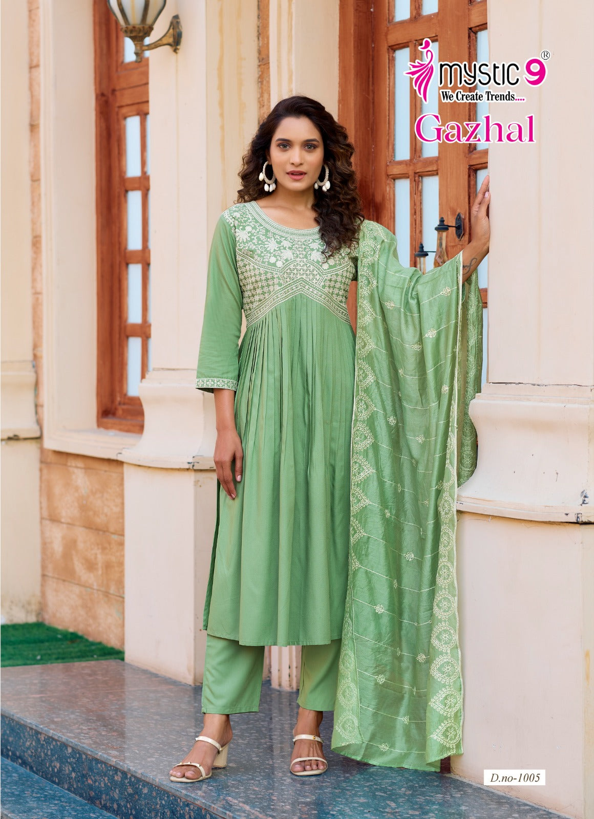 Gazhal Vol 1 Mystic 9 Italian Viscose Readymade Pant Style Suits Wholesaler Ahmedabad