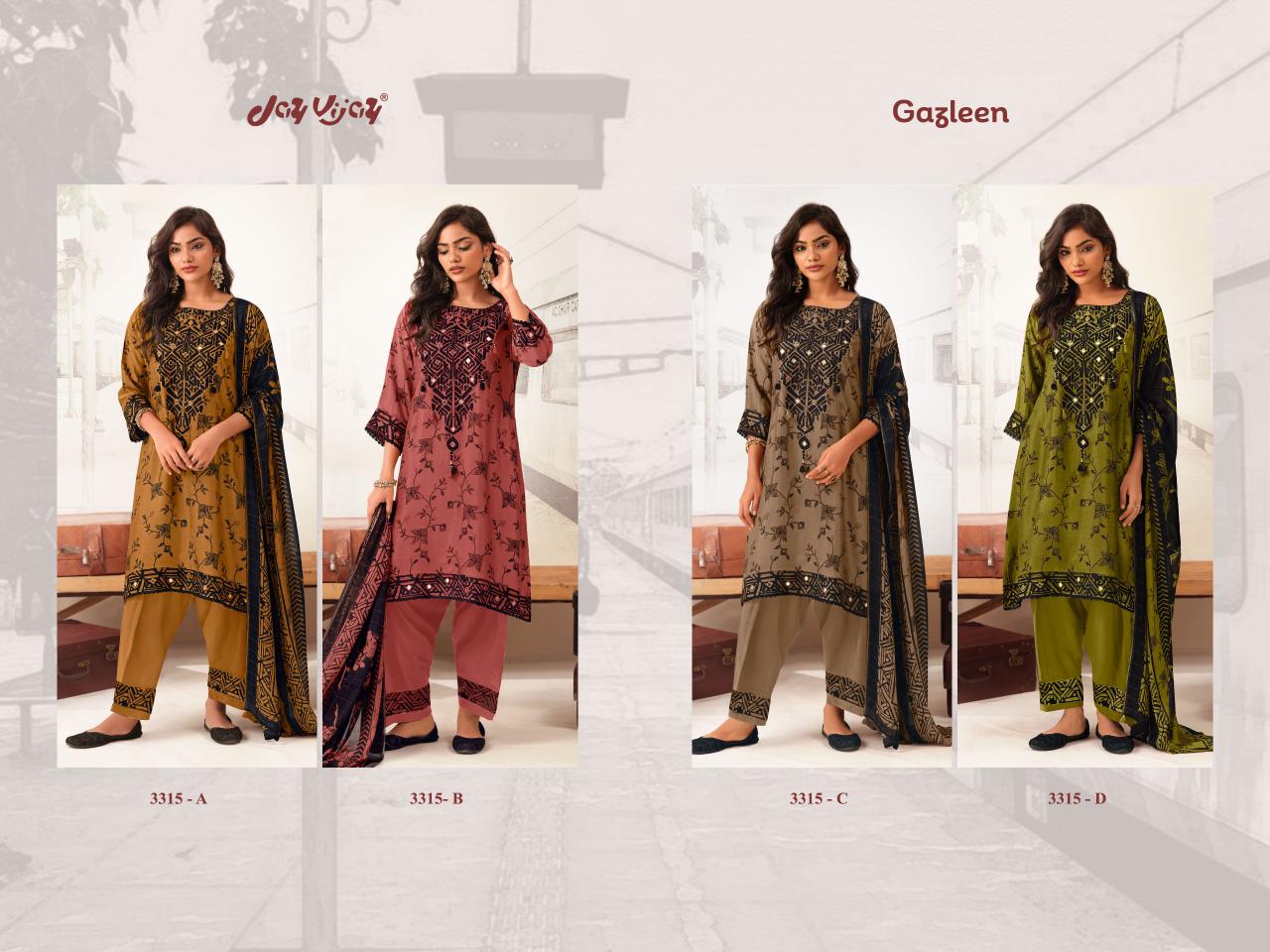 Gazleen 3315 Jay Vijay Bemberg Silk Pant Style Suits Wholesale Price