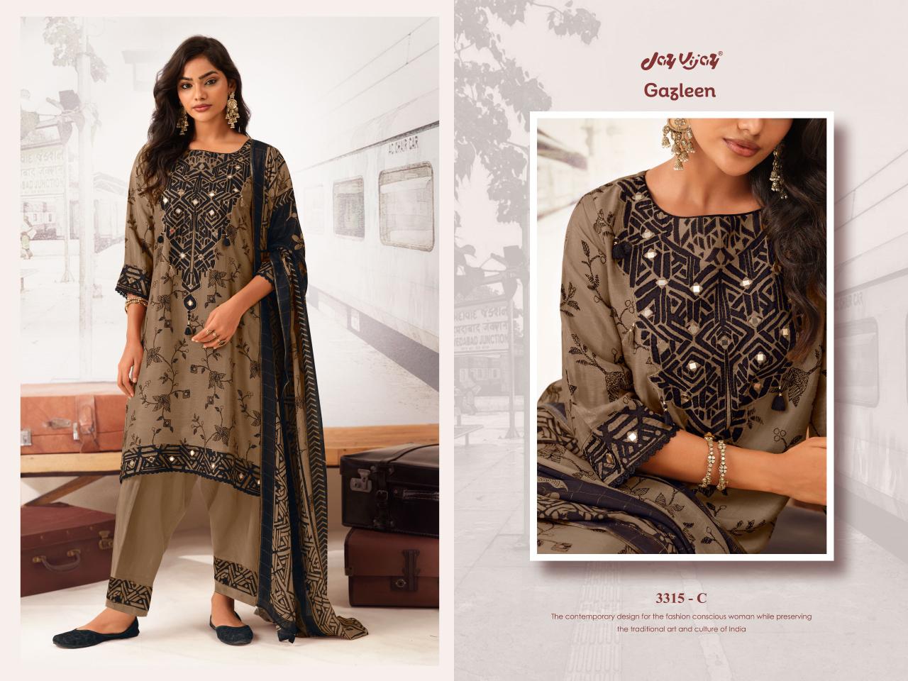 Gazleen 3315 Jay Vijay Bemberg Silk Pant Style Suits Wholesale Price