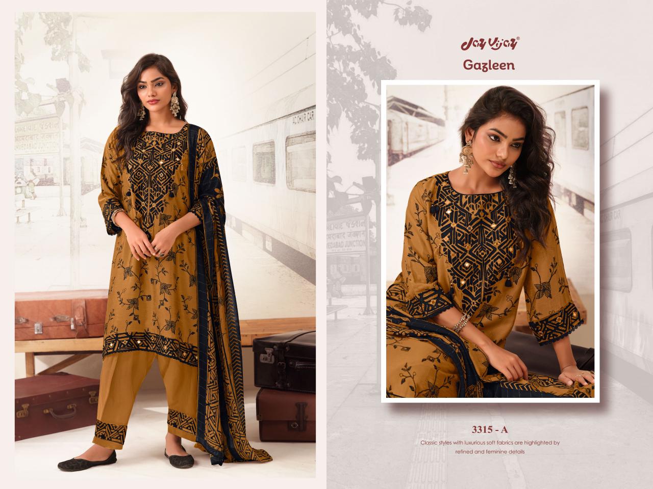 Gazleen 3315 Jay Vijay Bemberg Silk Pant Style Suits Wholesale Price