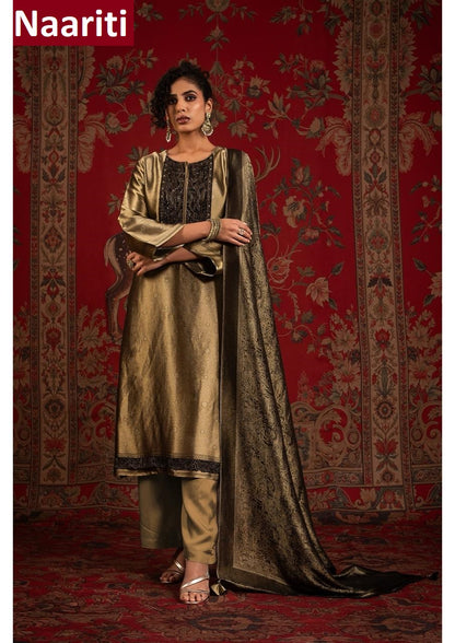 Gaznish 2912 Naariti Silk Jacquard Pant Style Suits Manufacturer India