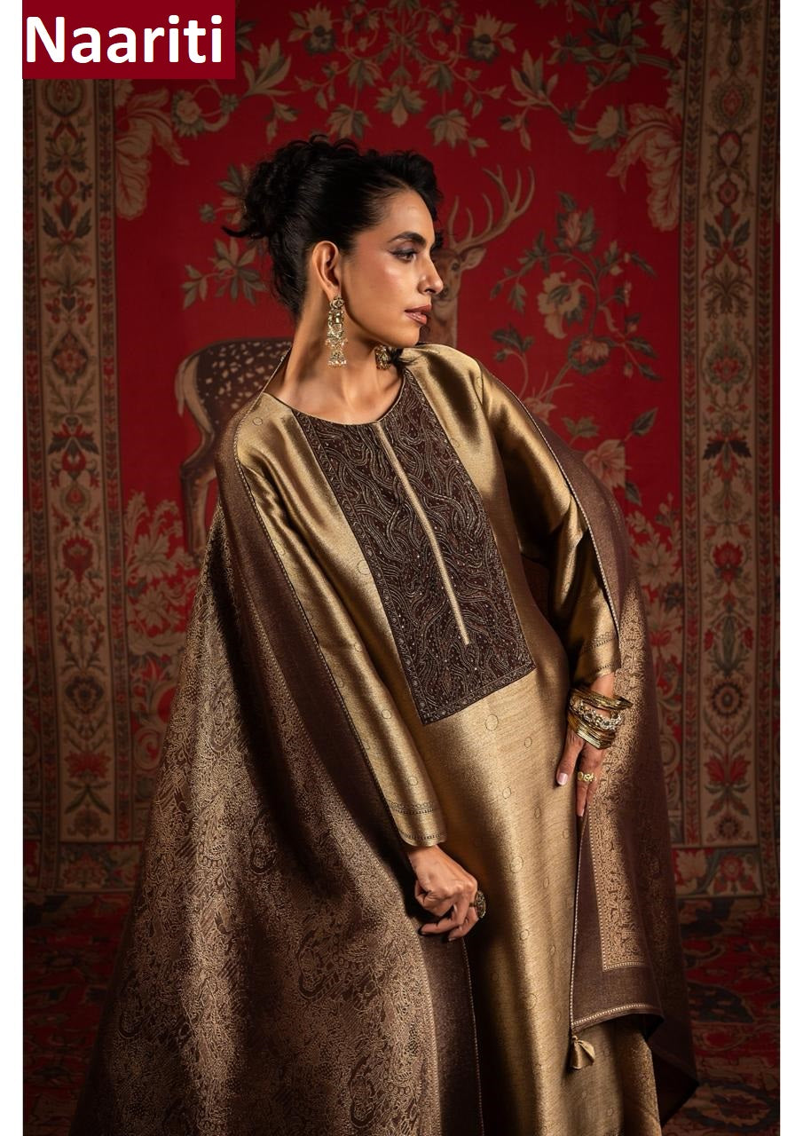 Gaznish 2912 Naariti Silk Jacquard Pant Style Suits Manufacturer India