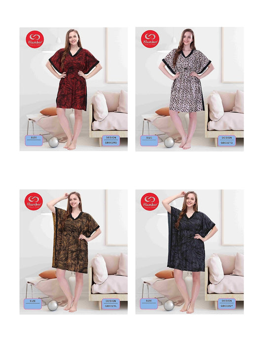 Gb002 Slumber Satin Kaftan Nighty Manufacturer Ahmedabad