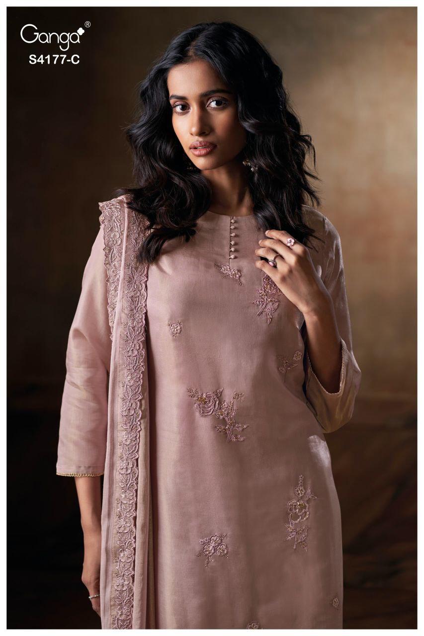 Geesha 4177 Ganga Bemberg Silk Plazzo Style Suits Manufacturer