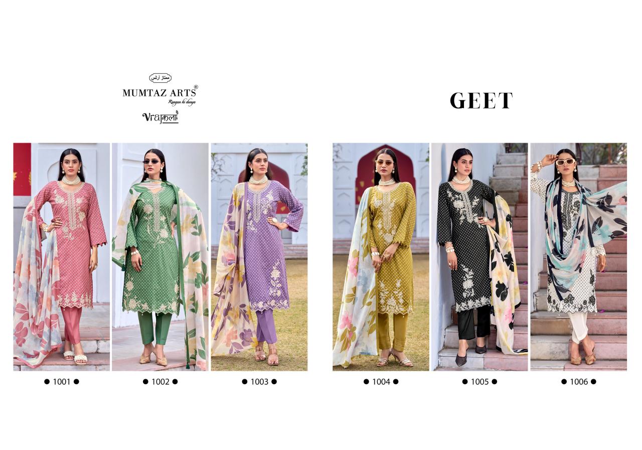 Geet Mumtaz Arts Viscose Karachi Salwar Suits Supplier Gujarat
