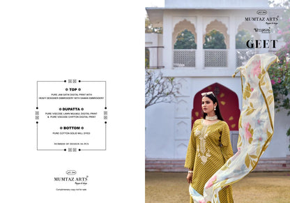 Geet Mumtaz Arts Viscose Karachi Salwar Suits Supplier Gujarat