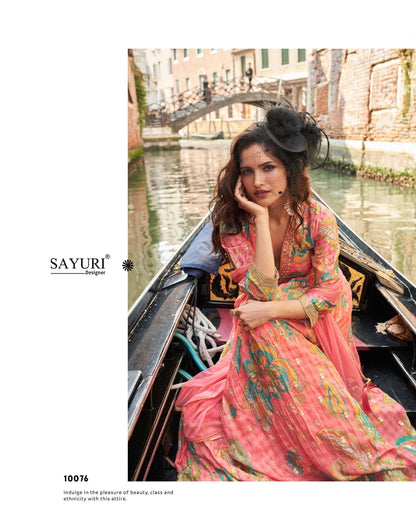 Geet Sayuri Chinon Silk Gown Dupatta Set Supplier