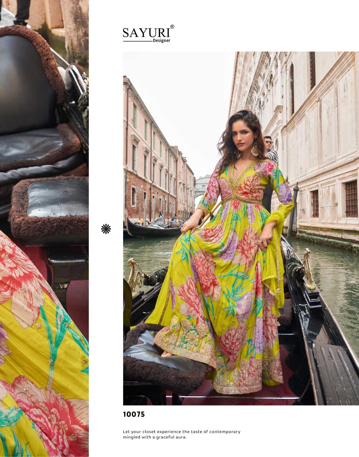 Geet Sayuri Chinon Silk Gown Dupatta Set Supplier