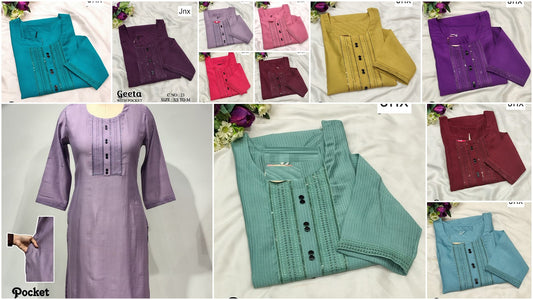 Geeta Jnx Berlin Kurti With Pocket Wholesale Price