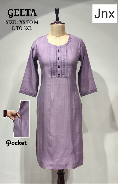 Geeta Jnx Berlin Kurti With Pocket Wholesale Price