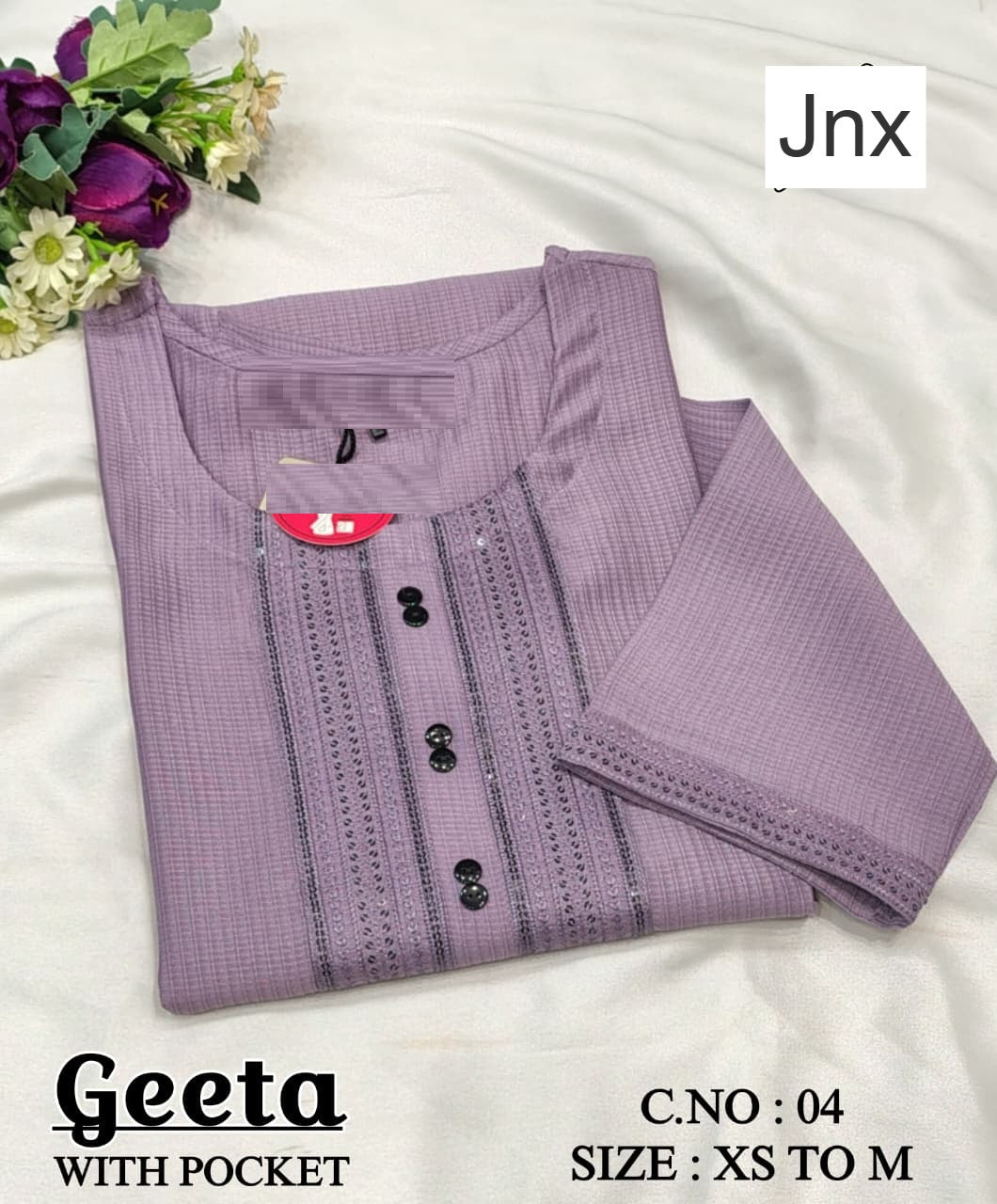 Geeta Jnx Berlin Kurti With Pocket Wholesale Price
