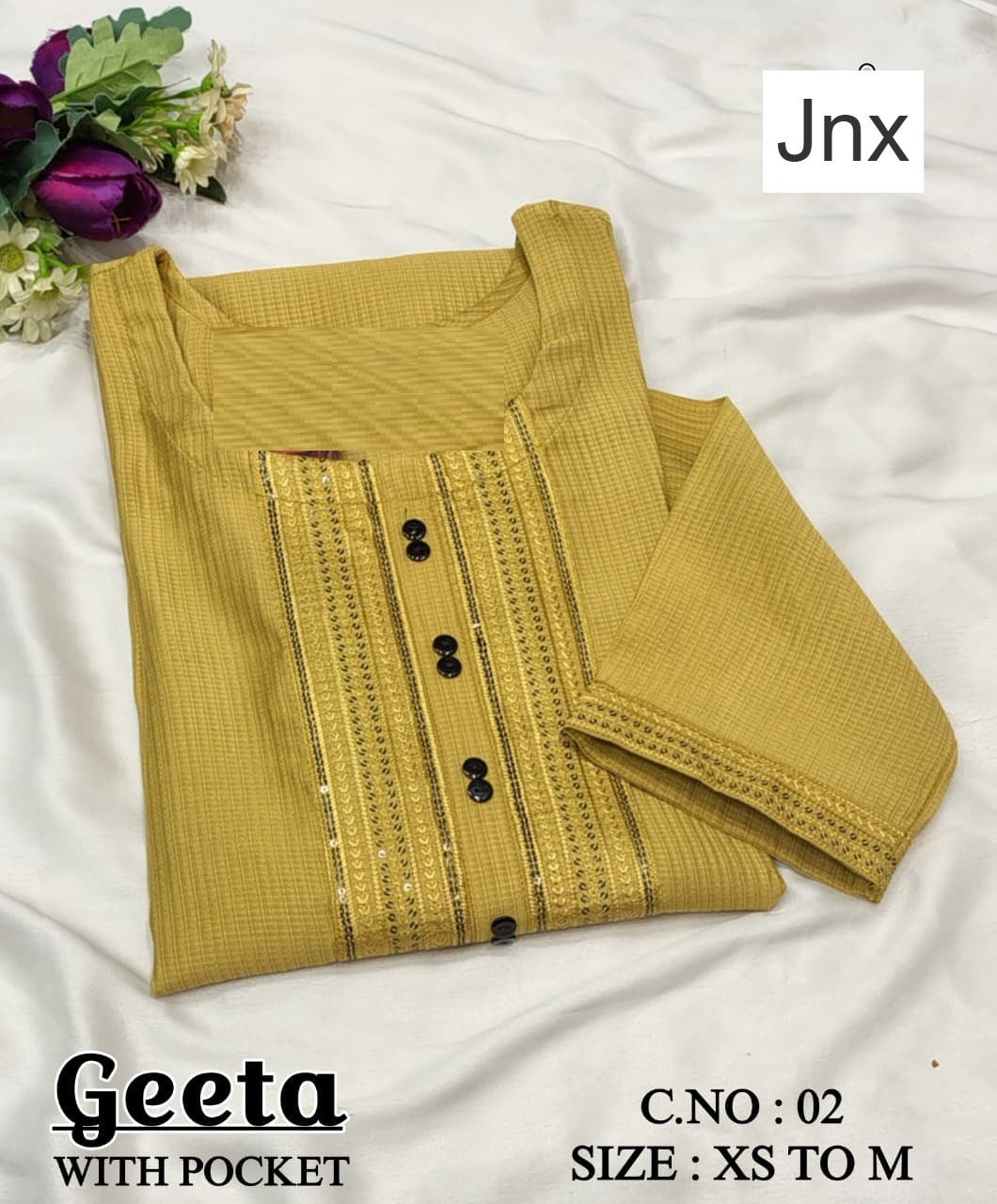 Geeta Jnx Berlin Kurti With Pocket Wholesale Price