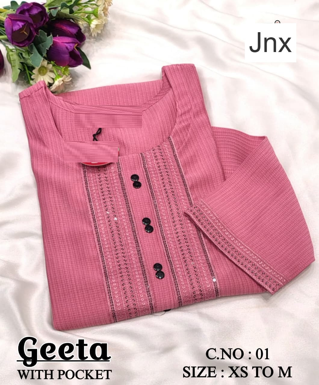 Geeta Jnx Berlin Kurti With Pocket Wholesale Price