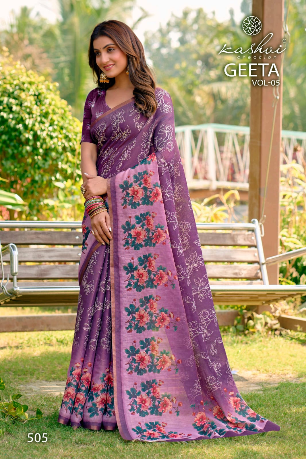 Geeta Vol 5 Kashvi Creation Erode Silk Sarees Wholesale