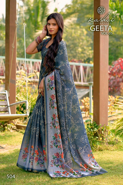 Geeta Vol 5 Kashvi Creation Erode Silk Sarees Wholesale