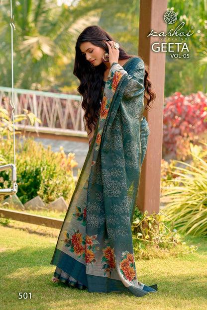 Geeta Vol 5 Kashvi Creation Erode Silk Sarees Wholesale