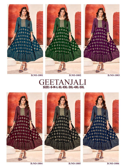 Geetanjali Sangeet Fox Georgette Anarkali Kurtis