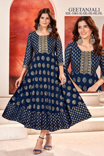 Geetanjali Sangeet Fox Georgette Anarkali Kurtis