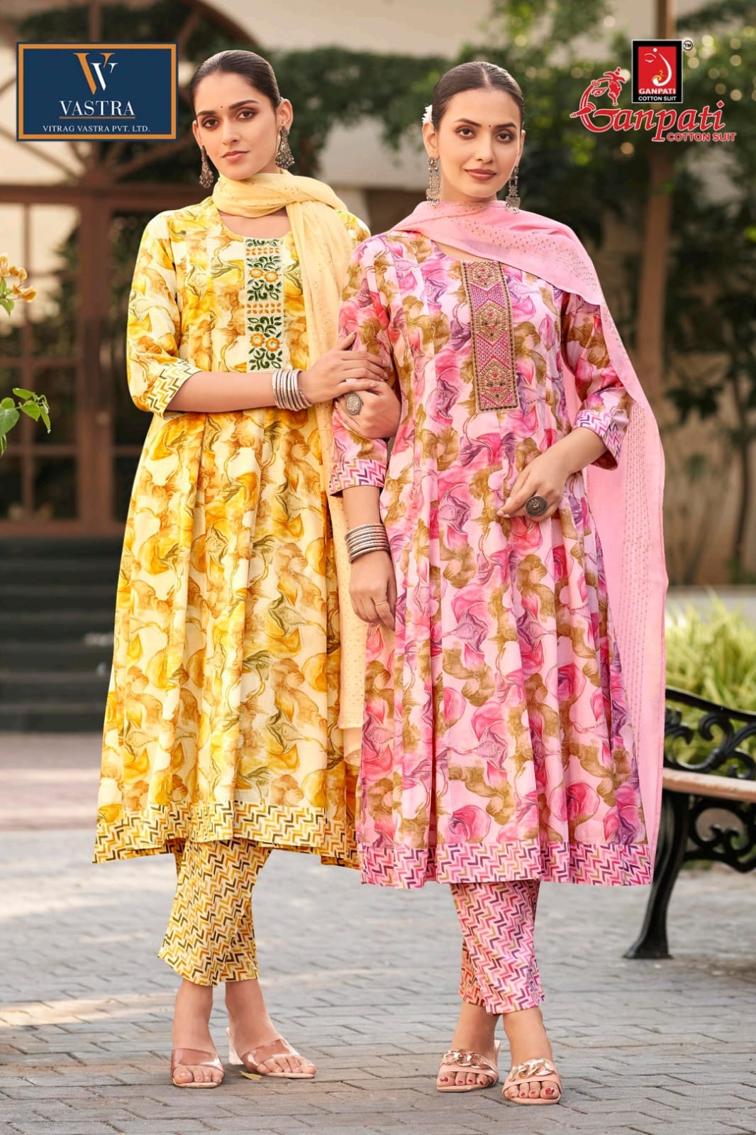 Geetanjali Vol 3 Vastra Ganpati Rayon Slub Readymade Anarkali Suits Wholesaler India