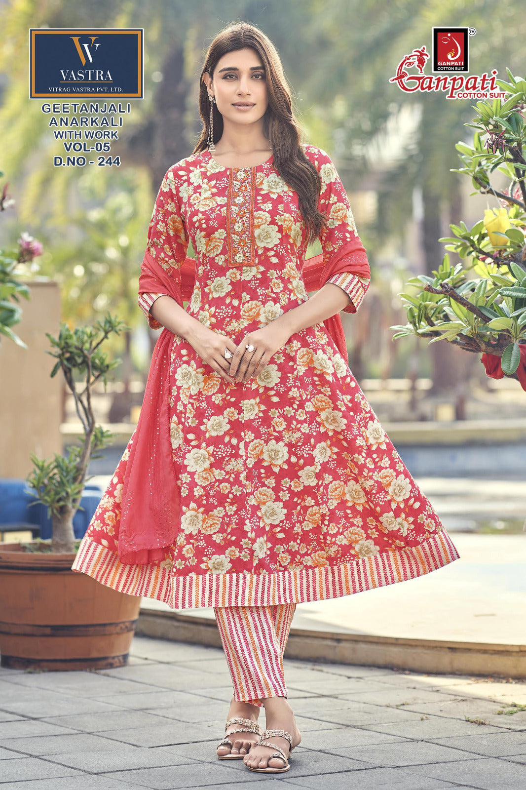 Geetanjali Vol 5 Ganpati Rayon Slub Readymade Anarkali Suits Manufacturer India