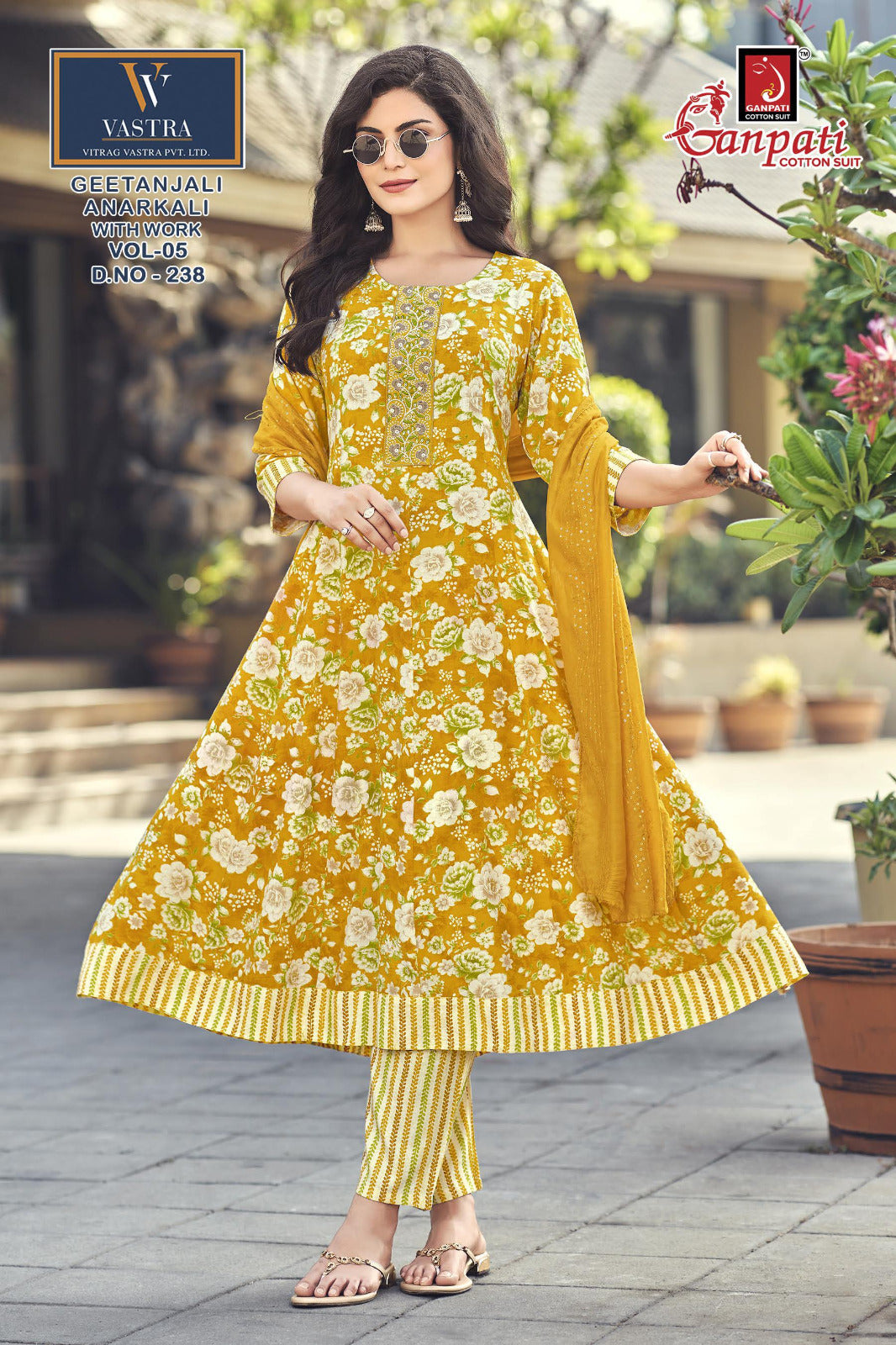 Geetanjali Vol 5 Ganpati Rayon Slub Readymade Anarkali Suits Manufacturer India