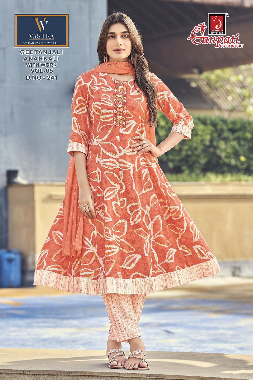Geetanjali Vol 5 Ganpati Rayon Slub Readymade Anarkali Suits Manufacturer India