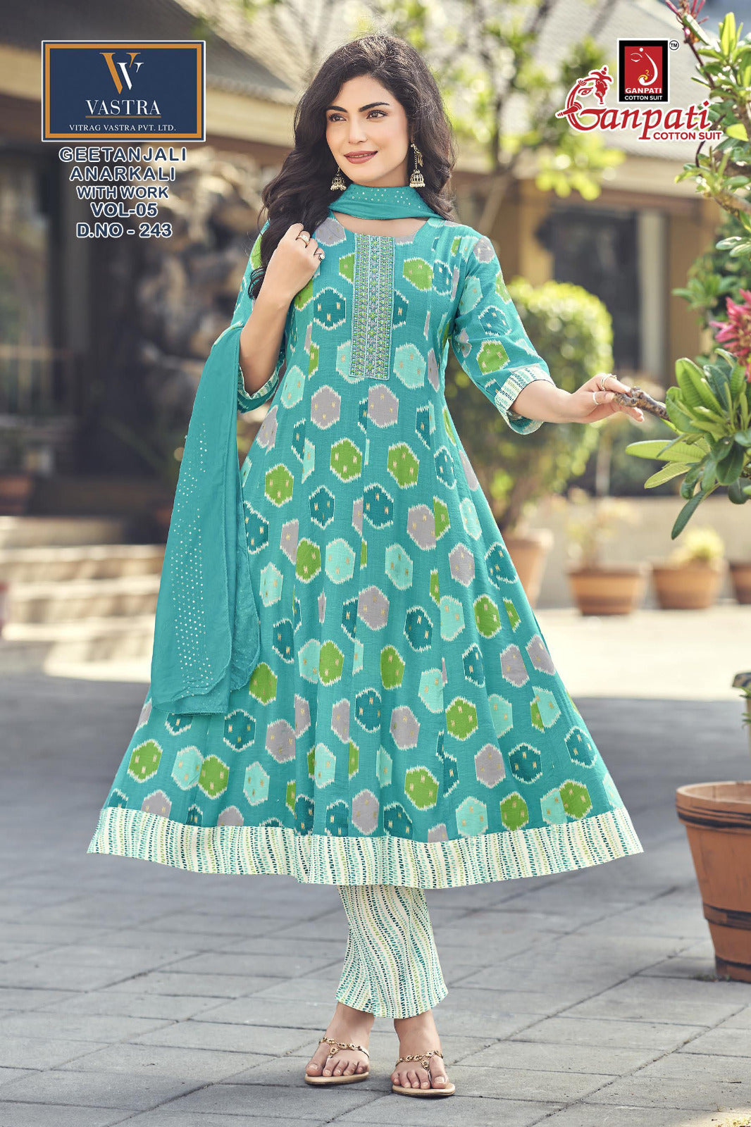 Geetanjali Vol 5 Ganpati Rayon Slub Readymade Anarkali Suits Manufacturer India