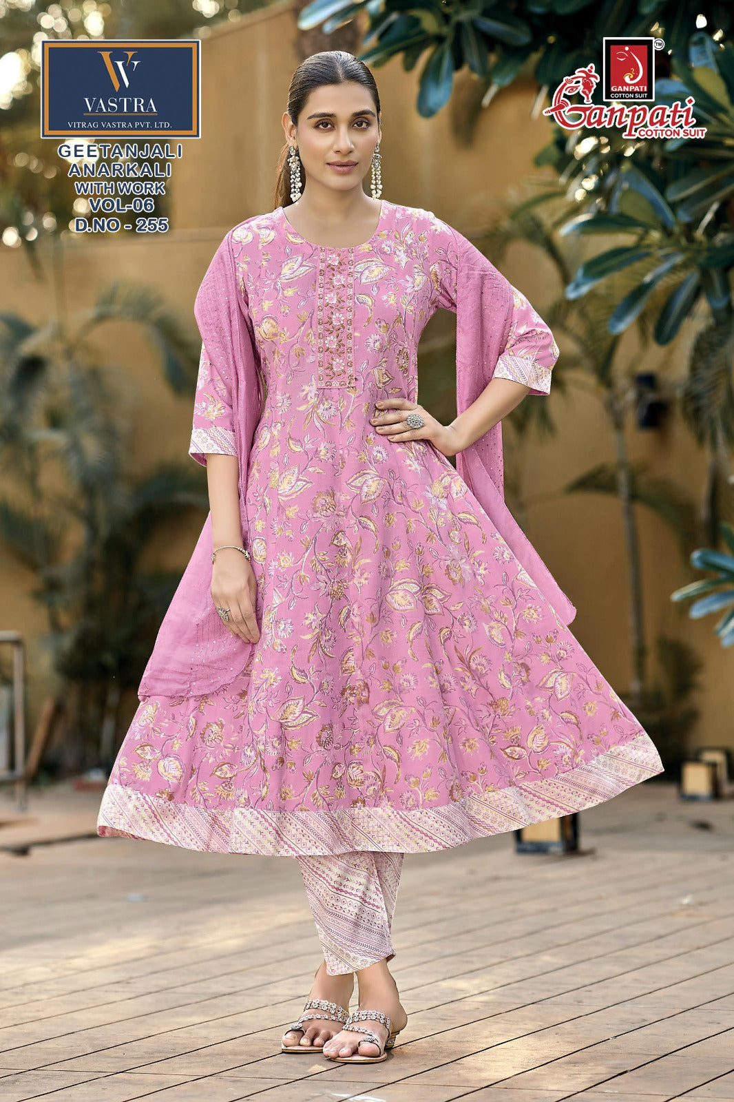Geetanjali Vol 6 Ganpati Rayon Slub Readymade Anarkali Suits Wholesaler India