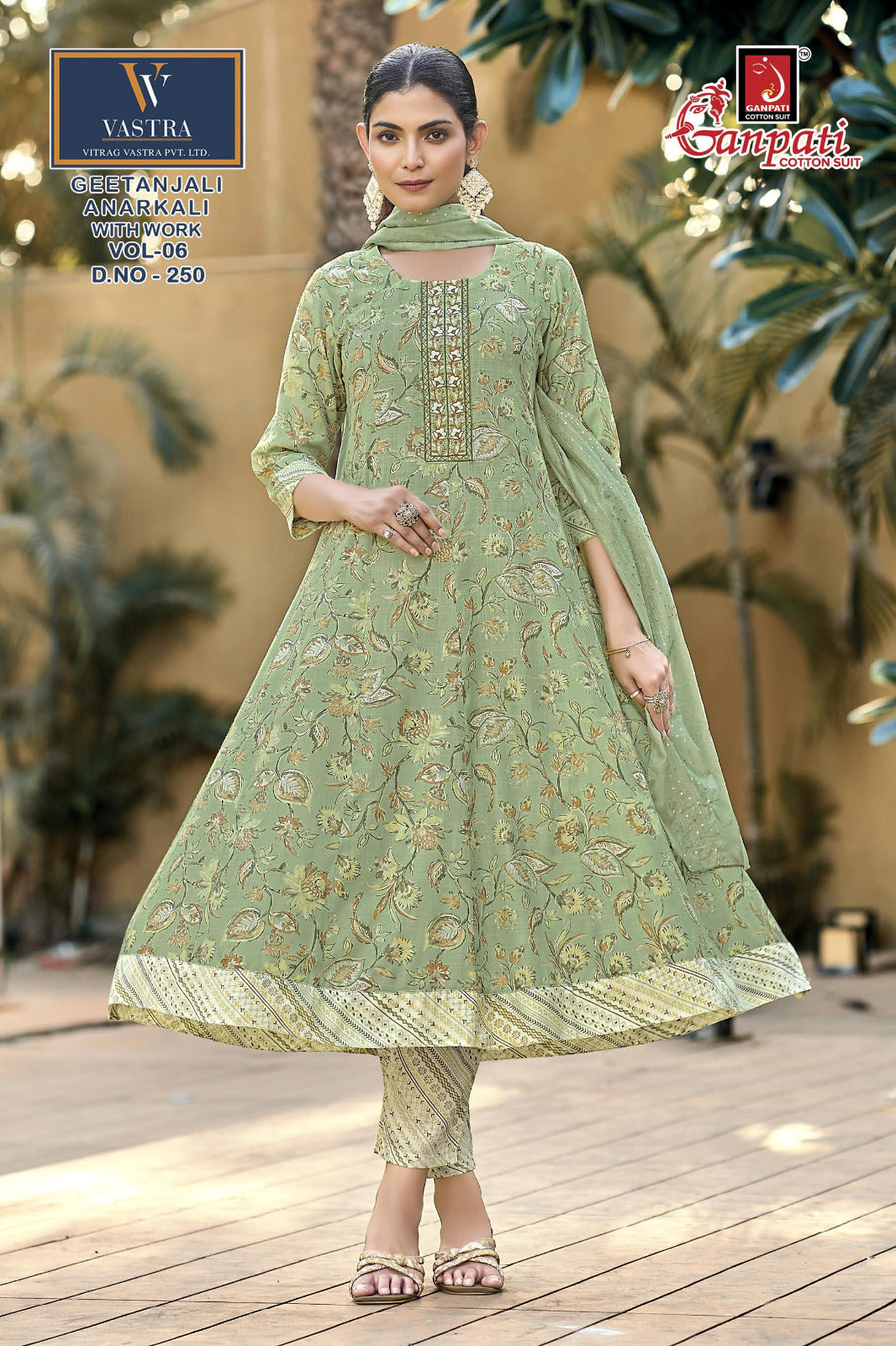Geetanjali Vol 6 Ganpati Rayon Slub Readymade Anarkali Suits Wholesaler India