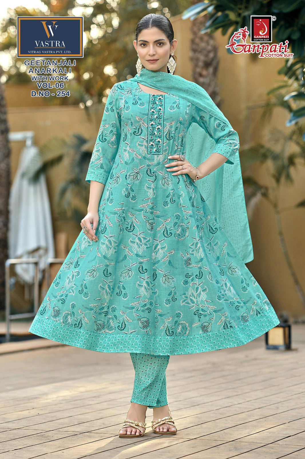 Geetanjali Vol 6 Ganpati Rayon Slub Readymade Anarkali Suits Wholesaler India