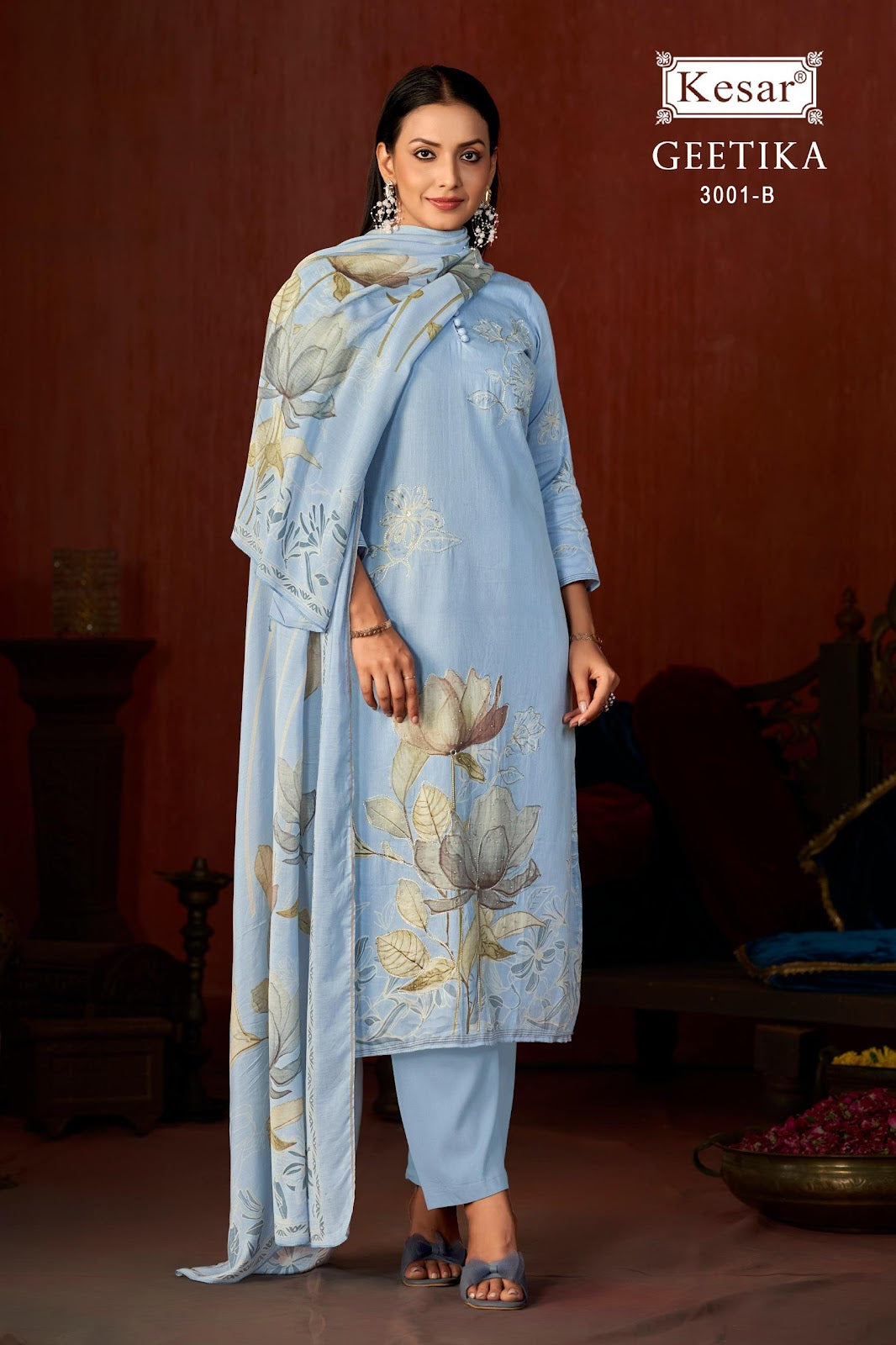 Geetika Kesar Pure Jaam Pant Style Suits Exporter