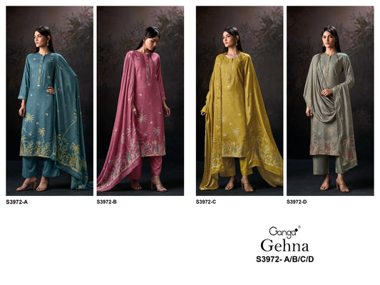 Gehna 3972 Ganga Wool Pashmina Suits Wholesaler