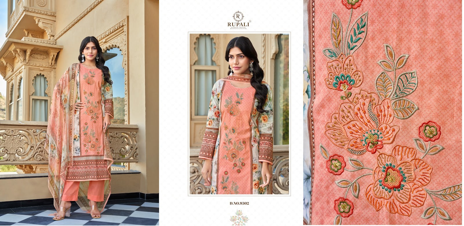 Gehna Rupali Pure Lawn Pant Style Suits Manufacturer