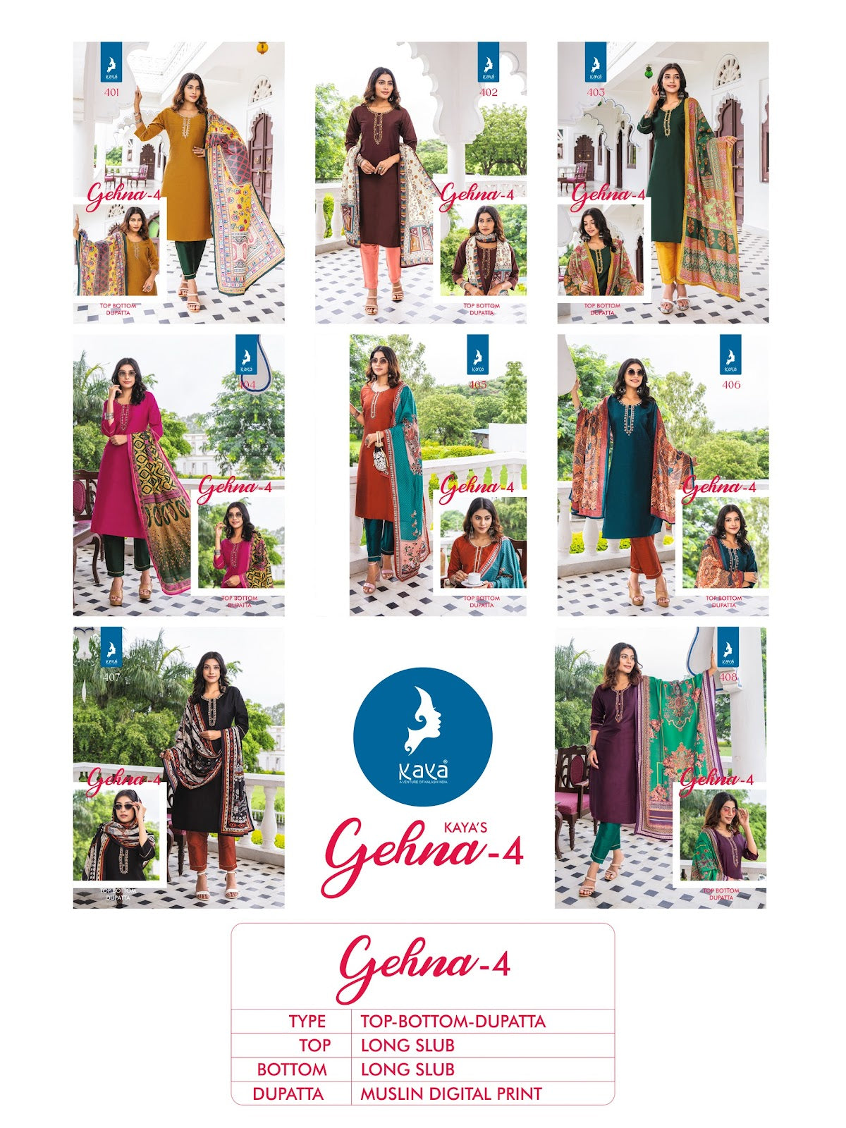Gehna Vol 4 Kaya Silk Readymade Pant Style Suits Exporter Gujarat