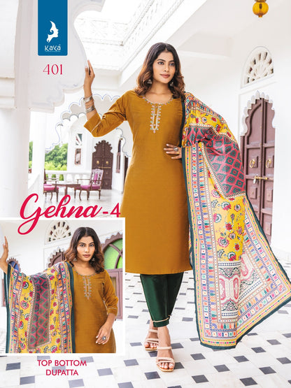 Gehna Vol 4 Kaya Silk Readymade Pant Style Suits Exporter Gujarat