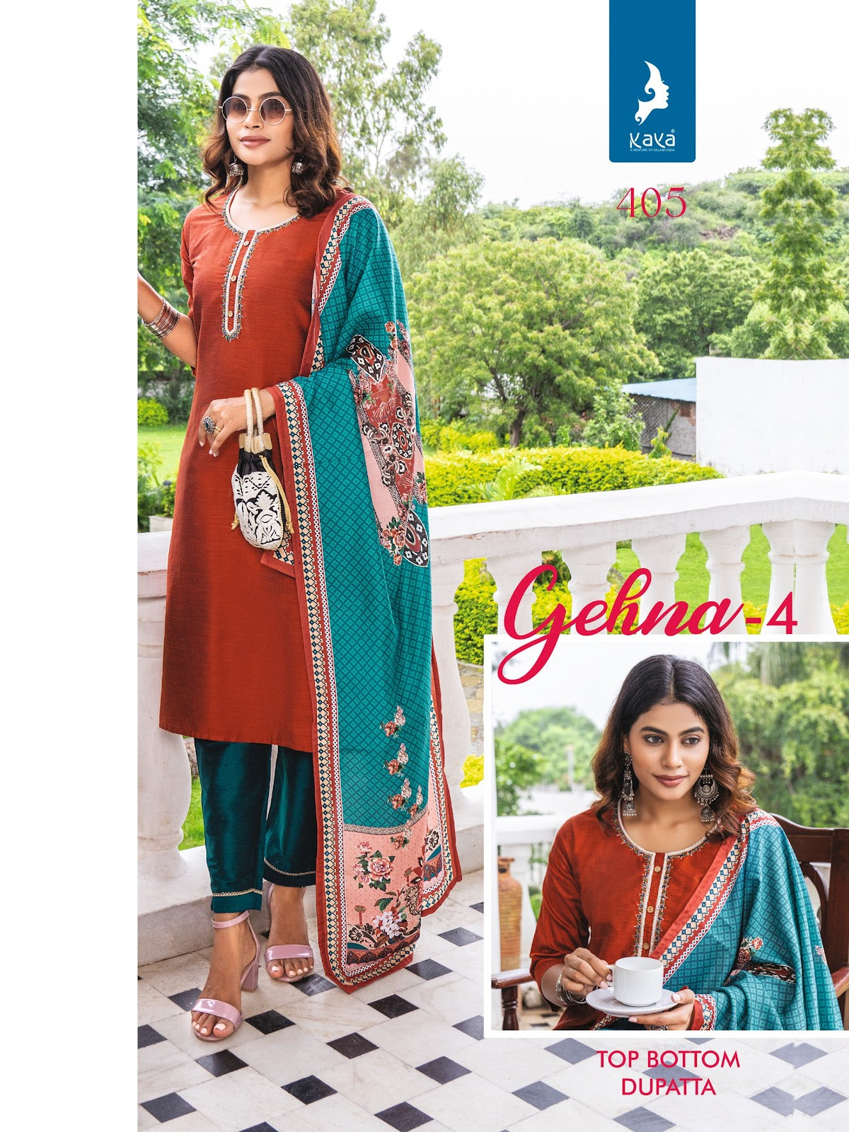 Gehna Vol 4 Kaya Silk Readymade Pant Style Suits Exporter Gujarat