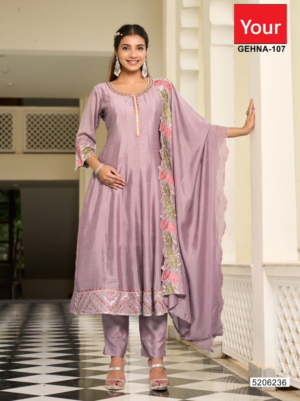 Gehna Your Vichitra Silk Readymade Anarkali Suits Manufacturer Gujarat