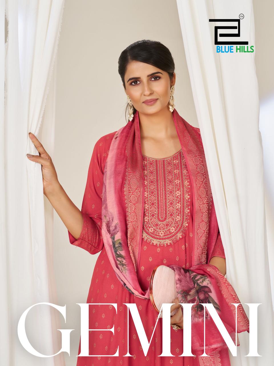 Gemini Blue Hills Rayon 14Kg Readymade Anarkali Suits Wholesaler Gujarat