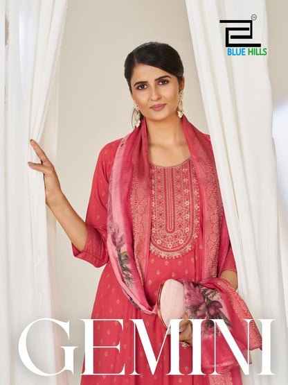 Gemini Blue Hills Rayon 14Kg Readymade Anarkali Suits Wholesaler Gujarat