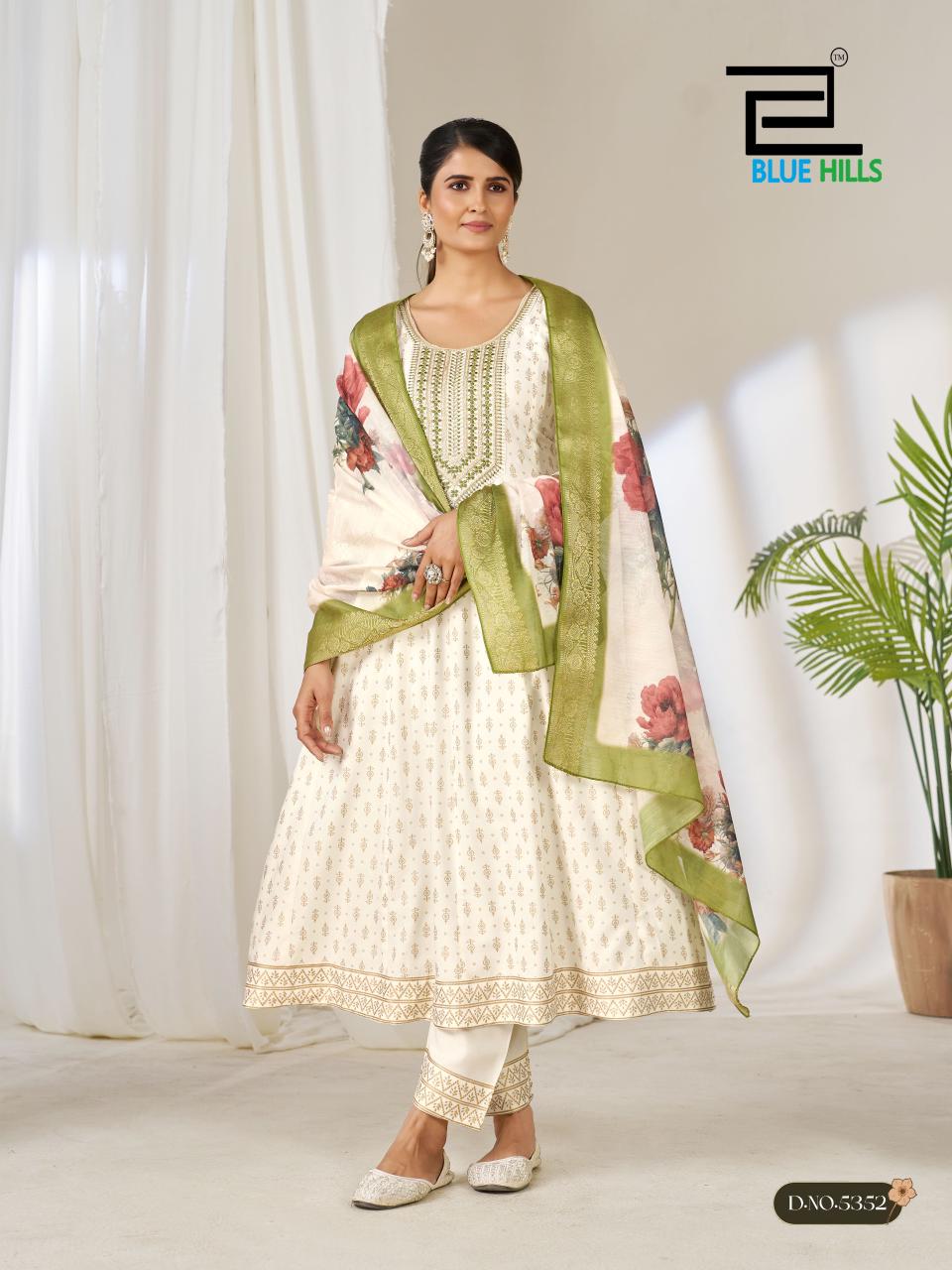 Gemini Blue Hills Rayon 14Kg Readymade Anarkali Suits Wholesaler Gujarat
