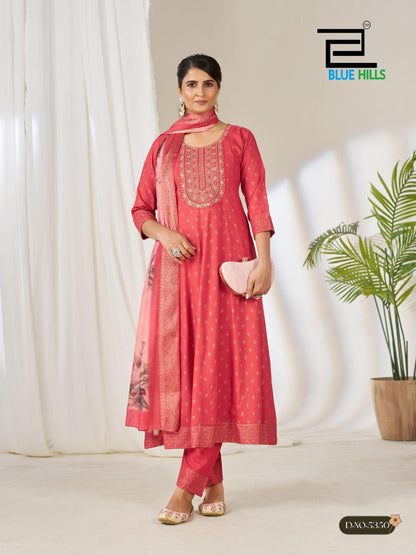Gemini Blue Hills Rayon 14Kg Readymade Anarkali Suits Wholesaler Gujarat