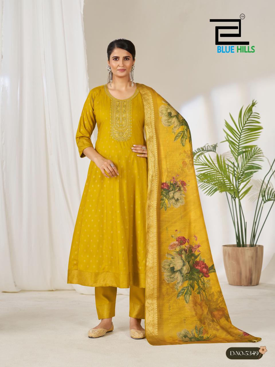 Gemini Blue Hills Rayon 14Kg Readymade Anarkali Suits Wholesaler Gujarat