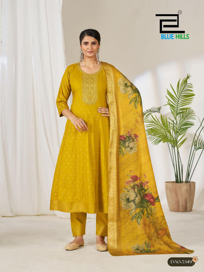 Gemini Blue Hills Rayon 14Kg Readymade Anarkali Suits Wholesaler Gujarat