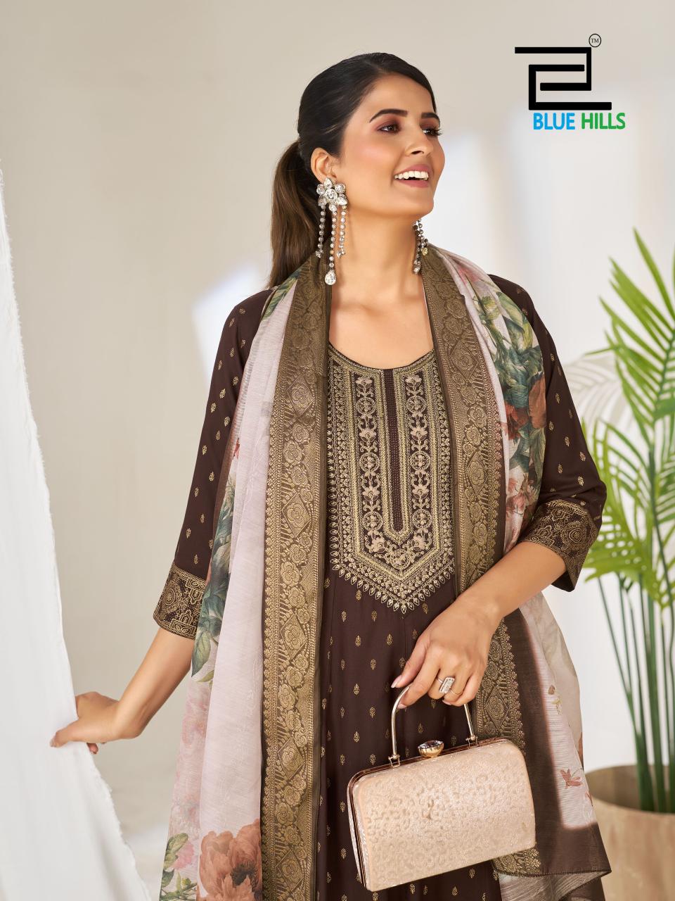 Gemini Blue Hills Rayon 14Kg Readymade Anarkali Suits Wholesaler Gujarat